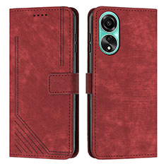 Funda de Cuero Cartera con Soporte Carcasa Y01X para Oppo A18 Rojo