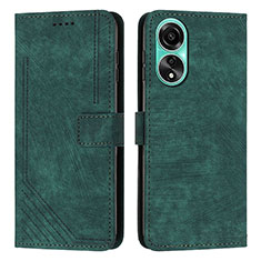 Funda de Cuero Cartera con Soporte Carcasa Y01X para Oppo A58 4G Verde