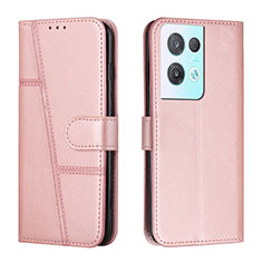 Funda de Cuero Cartera con Soporte Carcasa Y01X para Oppo Reno8 Pro 5G Oro Rosa