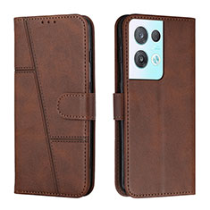 Funda de Cuero Cartera con Soporte Carcasa Y01X para Oppo Reno8 Pro+ Plus 5G Marron