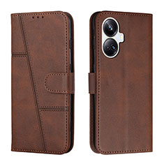 Funda de Cuero Cartera con Soporte Carcasa Y01X para Realme 10 Pro+ Plus 5G Marron