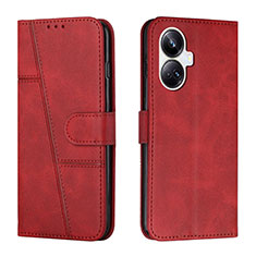 Funda de Cuero Cartera con Soporte Carcasa Y01X para Realme 10 Pro+ Plus 5G Rojo