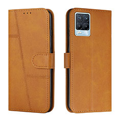 Funda de Cuero Cartera con Soporte Carcasa Y01X para Realme 8 4G Marron Claro