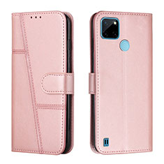 Funda de Cuero Cartera con Soporte Carcasa Y01X para Realme C21Y Oro Rosa