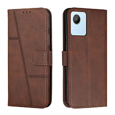 Funda de Cuero Cartera con Soporte Carcasa Y01X para Realme C30 Marron