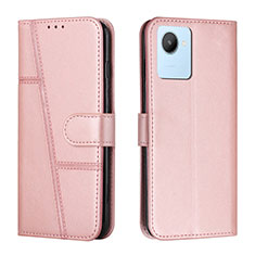 Funda de Cuero Cartera con Soporte Carcasa Y01X para Realme C30 Oro Rosa