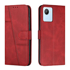 Funda de Cuero Cartera con Soporte Carcasa Y01X para Realme C30 Rojo