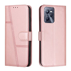 Funda de Cuero Cartera con Soporte Carcasa Y01X para Realme C35 Oro Rosa