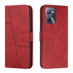 Funda de Cuero Cartera con Soporte Carcasa Y01X para Realme C35 Rojo