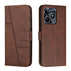 Funda de Cuero Cartera con Soporte Carcasa Y01X para Realme C53 India Marron