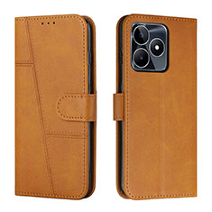 Funda de Cuero Cartera con Soporte Carcasa Y01X para Realme C53 India Marron Claro