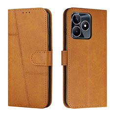 Funda de Cuero Cartera con Soporte Carcasa Y01X para Realme C53 Marron Claro