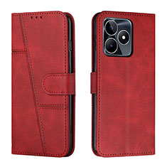 Funda de Cuero Cartera con Soporte Carcasa Y01X para Realme C53 Rojo