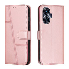 Funda de Cuero Cartera con Soporte Carcasa Y01X para Realme Narzo N55 Oro Rosa