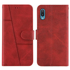 Funda de Cuero Cartera con Soporte Carcasa Y01X para Samsung Galaxy A02 Rojo