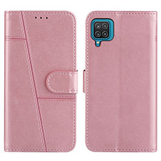 Funda de Cuero Cartera con Soporte Carcasa Y01X para Samsung Galaxy A12 5G Oro Rosa