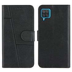 Funda de Cuero Cartera con Soporte Carcasa Y01X para Samsung Galaxy A12 Nacho Negro