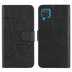 Funda de Cuero Cartera con Soporte Carcasa Y01X para Samsung Galaxy A12 Negro