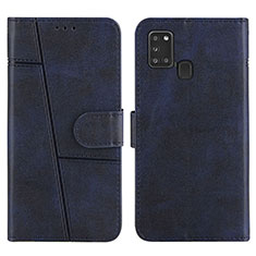 Funda de Cuero Cartera con Soporte Carcasa Y01X para Samsung Galaxy A21s Azul