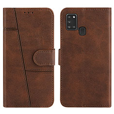 Funda de Cuero Cartera con Soporte Carcasa Y01X para Samsung Galaxy A21s Marron