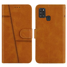 Funda de Cuero Cartera con Soporte Carcasa Y01X para Samsung Galaxy A21s Marron Claro