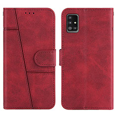 Funda de Cuero Cartera con Soporte Carcasa Y01X para Samsung Galaxy A51 5G Rojo