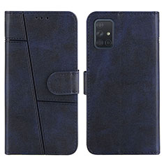 Funda de Cuero Cartera con Soporte Carcasa Y01X para Samsung Galaxy A71 5G Azul