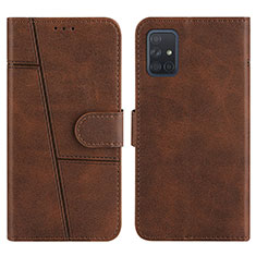 Funda de Cuero Cartera con Soporte Carcasa Y01X para Samsung Galaxy A71 5G Marron