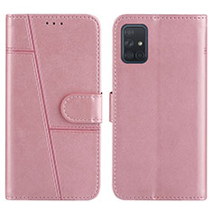 Funda de Cuero Cartera con Soporte Carcasa Y01X para Samsung Galaxy A71 5G Oro Rosa