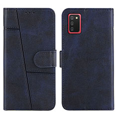 Funda de Cuero Cartera con Soporte Carcasa Y01X para Samsung Galaxy F02S SM-E025F Azul