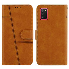 Funda de Cuero Cartera con Soporte Carcasa Y01X para Samsung Galaxy F02S SM-E025F Marron Claro