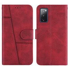 Funda de Cuero Cartera con Soporte Carcasa Y01X para Samsung Galaxy S20 FE 4G Rojo