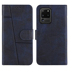 Funda de Cuero Cartera con Soporte Carcasa Y01X para Samsung Galaxy S20 Ultra 5G Azul