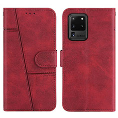 Funda de Cuero Cartera con Soporte Carcasa Y01X para Samsung Galaxy S20 Ultra 5G Rojo