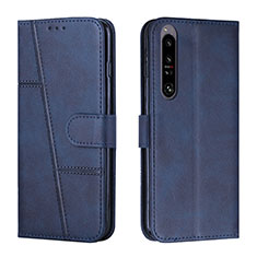 Funda de Cuero Cartera con Soporte Carcasa Y01X para Sony Xperia 1 IV SO-51C Azul