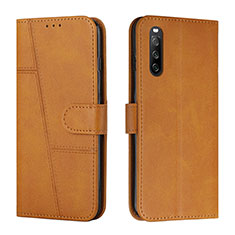 Funda de Cuero Cartera con Soporte Carcasa Y01X para Sony Xperia 10 IV SO-52C Marron Claro