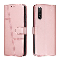 Funda de Cuero Cartera con Soporte Carcasa Y01X para Sony Xperia 10 IV SO-52C Oro Rosa