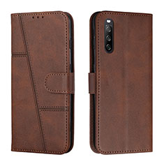 Funda de Cuero Cartera con Soporte Carcasa Y01X para Sony Xperia 10 V Marron