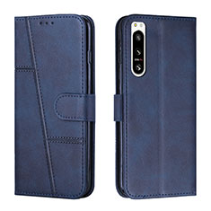 Funda de Cuero Cartera con Soporte Carcasa Y01X para Sony Xperia 5 IV Azul