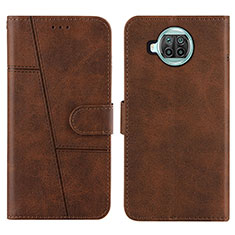 Funda de Cuero Cartera con Soporte Carcasa Y01X para Xiaomi Mi 10i 5G Marron