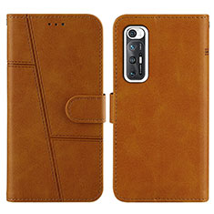 Funda de Cuero Cartera con Soporte Carcasa Y01X para Xiaomi Mi 10S 5G Marron Claro