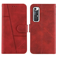 Funda de Cuero Cartera con Soporte Carcasa Y01X para Xiaomi Mi 10S 5G Rojo