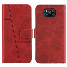 Funda de Cuero Cartera con Soporte Carcasa Y01X para Xiaomi Poco X3 Pro Rojo