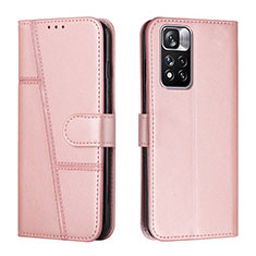 Funda de Cuero Cartera con Soporte Carcasa Y01X para Xiaomi Poco X4 NFC Oro Rosa