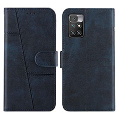 Funda de Cuero Cartera con Soporte Carcasa Y01X para Xiaomi Redmi 10 (2022) Azul