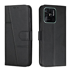 Funda de Cuero Cartera con Soporte Carcasa Y01X para Xiaomi Redmi 10 India Negro