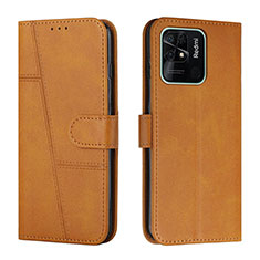 Funda de Cuero Cartera con Soporte Carcasa Y01X para Xiaomi Redmi 10C 4G Marron Claro