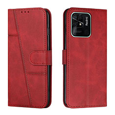 Funda de Cuero Cartera con Soporte Carcasa Y01X para Xiaomi Redmi 10C 4G Rojo