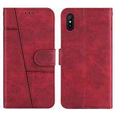 Funda de Cuero Cartera con Soporte Carcasa Y01X para Xiaomi Redmi 9A Rojo