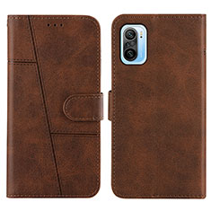 Funda de Cuero Cartera con Soporte Carcasa Y01X para Xiaomi Redmi K40 5G Marron